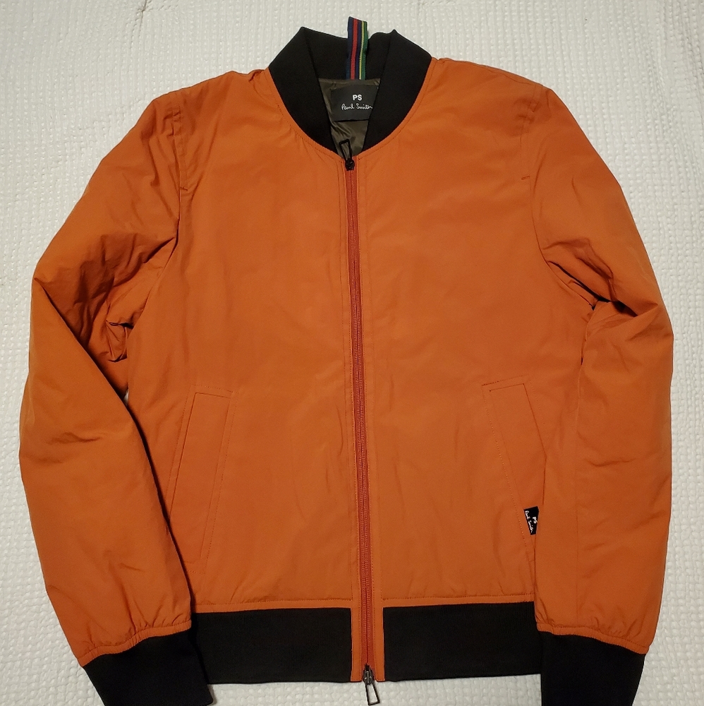 Mens Medium Paul Smith Bomber Jacket in Orange